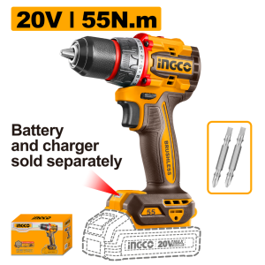 INGCO 20V 55NM CORDLESS DRILL | COMPACT BRUSHLESS MOTOR | CDLI205582 CDLI205581