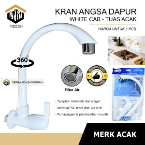 Kran cuci piring PVC Kran angsa dapur warna warni berkualitas air tembok 1/2inch plastik kuat