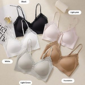 JJT French Style Girls Underwear Push up Big without Wire Accessory Breast Push up Push up Anti-SAG Sweet All-Matching Vest Bra