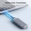 Hagibis Cáp dữ liệu USB 40gbps USB C để loại C cáp ngắn cáp sạc nhanh di động PD 240W 8K 60Hz Tương thích với Thunderbolt 3/4 usb4 thiết bị cổng Type-C cho sạc dự phòng SSD. 
