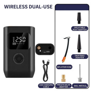 Air Pump 150PSI Air Compressor Portable 3000mah For Bike Motorcycle Car With Power Bank Led Light