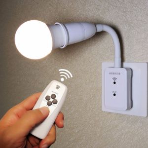 220V E27 LED Remote Control Plug Lamp Holder Light Base for Night Light Bedside Lamp