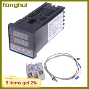 fanghui 100-240VAC PID REX-C100 Temperature Controller SSR-40A Thermocouple