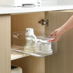 Convenient Retractable Drawer Sliding Rails Household White Bin Tracks Accessories Pullout Storage Rack Slide Hardware