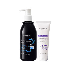 [ BUNDLE 2IN1 ] YZKMSKIN Volcanic Sabun Mandi & Facial Cleanser Pencuci Wajah Perawatan Kulit Harian