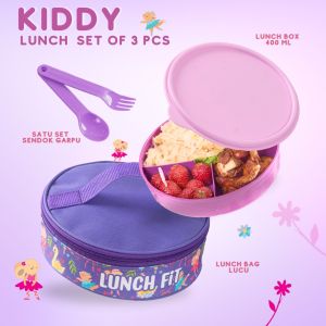 Kiddy Lunch Bag Set Of 3 Pcs/Tas bekal makan simple