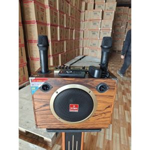 Loa xách tay ONTEKCO TX 201- kèm 2 micro không dây 1 bass 1 treble thiết kế nhỏ gọn pin dùng từ 3-4 giờ bảo hành 12 tháng