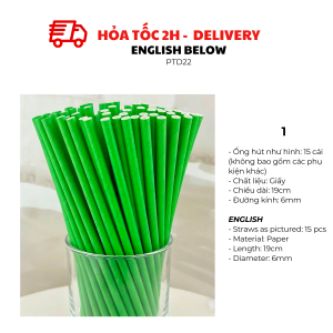 Bộ Ống Hút Giấy Muỗng Và Nĩa Màu Xanh Lá Cho Lễ Hội Patricks Day - Green Straws Spoons And Folks For St. Patricks Day Party PTD22