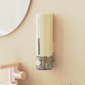 Manual Wall Mounted Bathroom Liquid Dispenser Sabun 450ml Sabun Cuci Tangan Tipe Tekan Yang Dipasang Di Dinding Tanpa Lubang Pada Dispenser Sabun Rumah