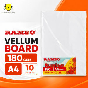 RAMBO Premium Vellum Board Paper A4 Size 210 x 297 mm 180GSM 10 Sheets Per Pack White Thick Cardstock for Printing Calling Cards Certificates Invitations Compatible with Inkjet and Laser Printers High Quality School Office Supplies Standard Size