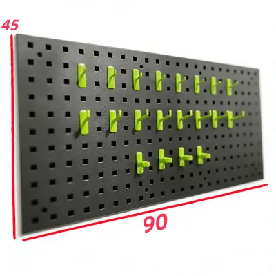 Metal Pegboard 100x40cm Wall Hanging Shelf Organizer Kit Hole Board Home Decor Display Rack Tools Storage