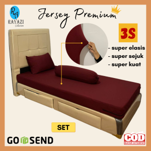 SPREI RESLETING (SET) JERSEY PREMIUM / SARUNG KASUR Uk 70x200x25-30CM KASUR SPRINGBED