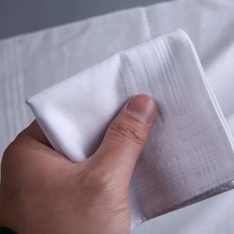 【Bright skyi】New 12 Piece Cotton White Panyo Handkerchief Gentleman White  Handkerchief DIY Solid Color Handkerchief Men's scarves and handkerchiefs