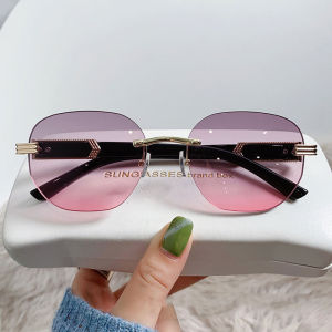 (GENTLE MOSCOT) mới thời trang Gradient hình bầu dục Kính mát phương Tây xu hướng Kính mát không khung