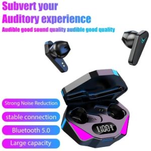 TWS X15 หูฟังสำหรับเล่นเกม Low Latency ไร้สาย หูฟัง พร้อมไมโครโฟนเสียงเบส ตำแหน่งเสียง ชุดหูฟังสเตอริโอไร้สาย