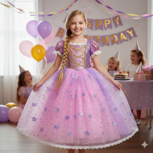 Dress princess ungu sparkling