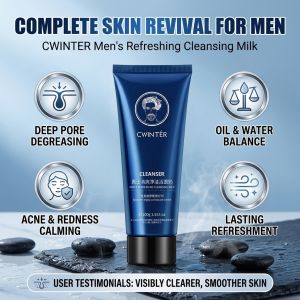 Foaming Face Wash Cleansing Foam For Men Deep Clean Moisturizing Blackhead Remover Cleanser