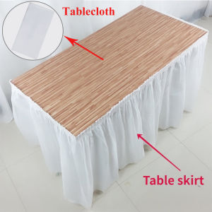 High Quality Table Skirt Waterproof Plastic Table Cover for Birthday Party Wedding Festival Decor
