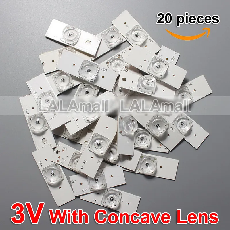 SMD LED Chips 3V For TV Repair Backlight Strip Replacement High Brightness LED Beads With Fiberglass Board DIY Lighting Project Optical Tool(20pcs