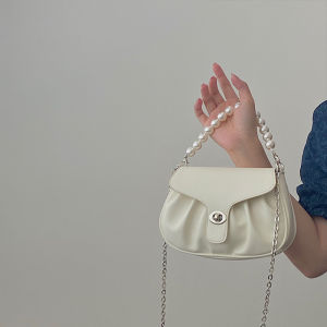 Tas Selempang Kulit Wanita Tas Cewek Bahu Pearl Mini Slingbag LJ235 - White