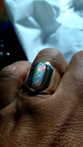 cincin perak batu kalimaya milky jarong siang malam asli banten