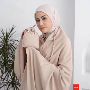 MUKENA AQSADAILY - Mukena Traveling Mini Pouch 2in1 Dewasa Katun Mikro Import Premium Jumbo Terbaru