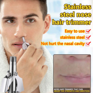 Manual Stainless Steel Nose Ear Hair Trimmer For Men/Woman Razor Shaver Washable Hair Removal Clipper  不锈钢鼻毛修剪器