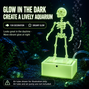 Super Special Cool Dancing Skeleton Fun Aquarium Decoration Bubble Driven Moving Skeleton Fish Tank Ornament