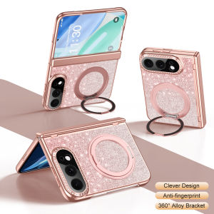 0930[Local Stock] Christmas Halloween For Iphone Duo Glitter Phone Case Plating Frame Front Protection Film Protective Hinge Shockproof With Holder Back Cover h261009