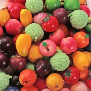 MINUTE 10pcs 3D Apple Resin Beads Simulated Fruit Resin Keychain Making Accessories Cute Handmade Fruit Beads DIY Earring Necklace