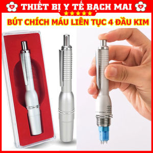 Bút Chích Máu Giác Hơi 4 Đầu Kim - Bút Chích Máu Liên Tục 4 Đầu Kim