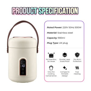 【Malaysia Plug】Portable Health Electric Stew Pot 900ML Electric Stew Cup Mini rice cooker Multi-functional pot 电饭煲