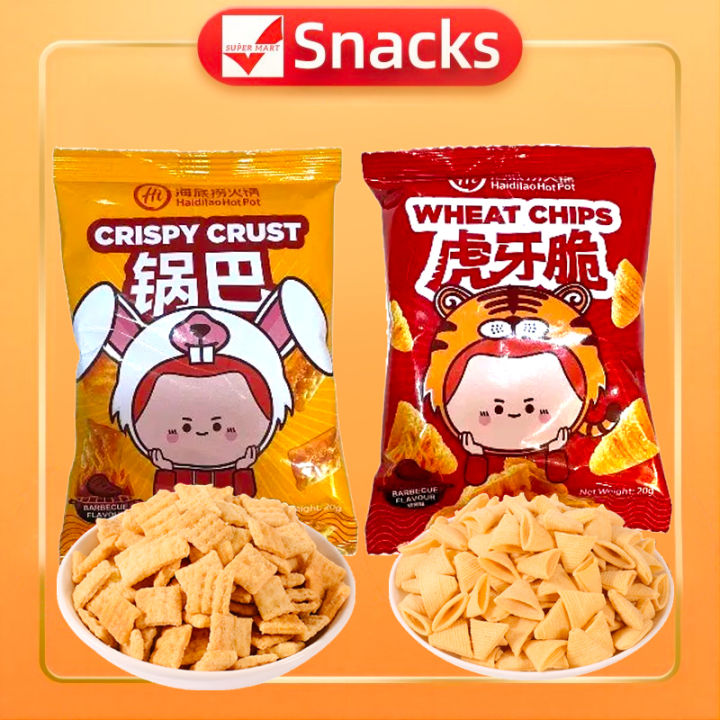 Haidilao Snacks Wheat Chips Crispy Crust Snack Barbecue Chips Hot Pot