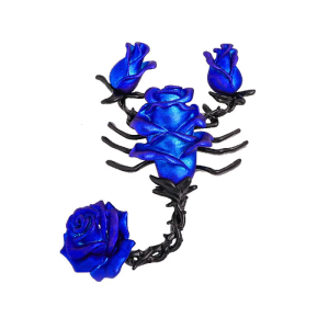 Unique Vintage Scorpion Rose Brooch Retro Alloy Drip Enamel Artwork Bold Antique Style Pin Accessory For Daily Wear