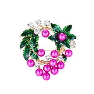 Hmeme Đa Năng Sáng Tạo Zircon Lá Berry Vòng Hoa Hợp Kim Giáng Sinh Trâm Ngực Khóa Tự Làm Ăn Mặc Phù Hợp Với Khăn Trang Trí Quà Tặng