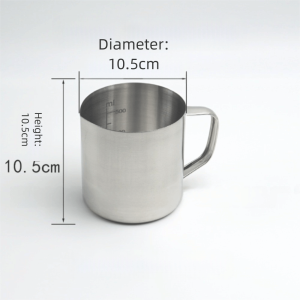YESMILE Large Capacity Laboratory Beaker Scale Graduation Stainless Steel Espresso Mugs 1000ml Milk Frothing Pitcher Baking