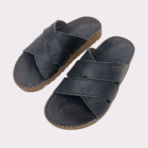 Dép da  nam quai chéo Dép quai chéo nam  QCX39 da Microfiber cao cấp đế doctor răng cưa mềm dẻo