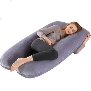 Detachable U-Shaped Pregnancy Pillow Thickened Design with Pillow Insert Relieves Pregnancy-Related Lower Back Pain
