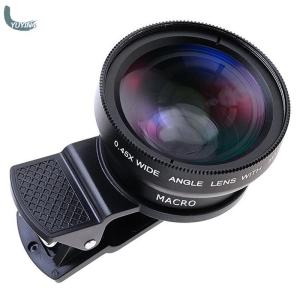 YUYIN4 2in1 Fisheye Phone Lens 0.45X Wide Angle Zoom Fish Eye Macro Lenses Camera Kits With Clip Lens On The Phone For Smartphone