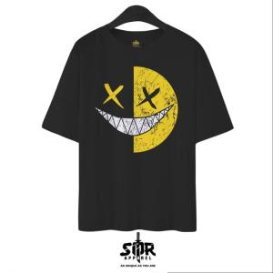 SMR APPAREL Baju kaos oversize Tshirt Oversize cotton combed 24s Pria & Wanita - Smile