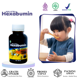 Walatra HEXABUMIN Madu Albumin + Temulawak Anak - Suplemen Penambah Nafsu Makan dan Berat Badan Anak - Nutrisi Tumbuh Kembang Anak - 130 ML