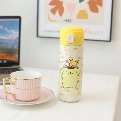 Ready Stock Sanrio Cartoon Insulated Cup Kulomi Stainless Steel Direct Drinking Cup Portable Leak Proof Water Cup Childrens Gift
