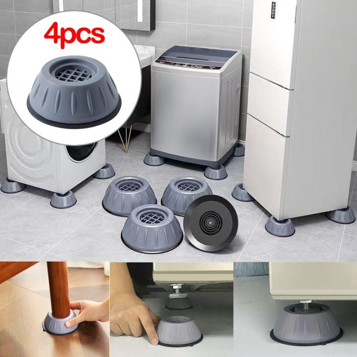 [Same Day Ship] Anti-slip Noise Reduction Machine Washing Feet Mats 4Pcs  Rubber Anti-slip Mat Silent Dampers Stand Universal Washing Machine