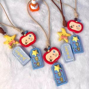 Zuoguan dễ thương nhựa Apple & ngôi sao mặt dây chuyền quyến rũ Keychain vận may bùa hộ mệnh cho túi xách điện thoại hoặc phím-Kawaii phong cách với kết thúc cổ điển