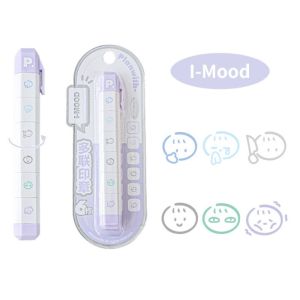 ANAMA Self-ink To Do List Journal Stamp Detachable Cartoon Seal Pen Cute 6 Patterns Diary Seal Kids Gift School Stationery