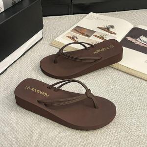 [Free Shipping] EVA Thick-Soled Outdoor High-Heel Flip-Flops for Women Summer 2026 Height-Increasing Beach Flip-Flops for Women