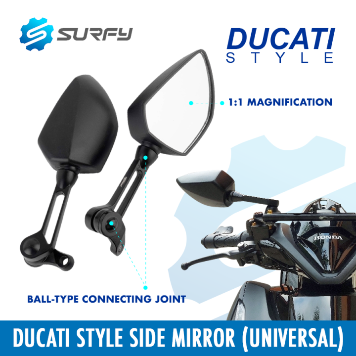 Ducati Side Mirror Universal For Nmax Aerox Click Foldable Surfy Motorcycle