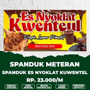 Spanduk Banner es nyoklat kuwentel / banner es nyoklat / banner es kuwentel / banner meteran custom