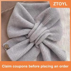 【ZTOYL】 Neck Guard Shawl Solid Color Cross Scarf Knitted Neckerchief Wrap Neck Warmer Women