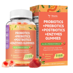 in  stock Totaria Sugar Free 5-in-1 Probiotic Prebiotic Postbiotic Gummy Probiotics for Women Men with Digestive Enzymes Peppermint Complete Immune Gut & Digestive Support